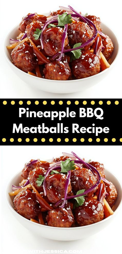 Searching for a unique dish to impress your guests? These Pineapple BBQ Meatballs are a standout among beef recipes, offering a delightful twist that’s sure to elevate any occasion with ease. Bbq Party Appetizers, Pineapple Bbq Meatballs, Beef Ground Recipes, Delicious Ground Beef Recipes, Bbq Meatball Recipe, Quick Beef Recipes, Ground Beef Recipes Quick, Creative Dinner Ideas, Quick Ground Beef Recipes