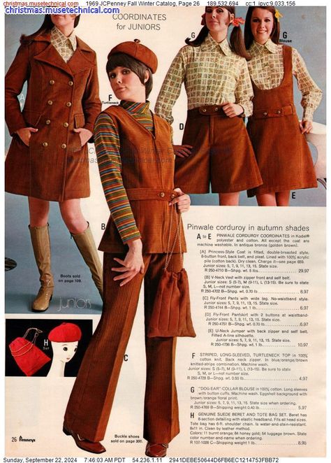 60s Southern Fashion, 1970s Clothing Ads, 60s Holiday Fashion, Mid 1960s Fashion, 1970 Winter Fashion, 1969 Womens Fashion, 1964 Womens Fashion, 1960s Fashion Catalog, 1960s Pants Women