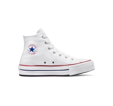 White Converse Not Platform, White Sneakers Converse, Cute Converse High Tops, Cute Converse Colors, White Heart Converse, All White Converse Outfit, Cute Platform Converse, Cute White Converse, Platforms Converse