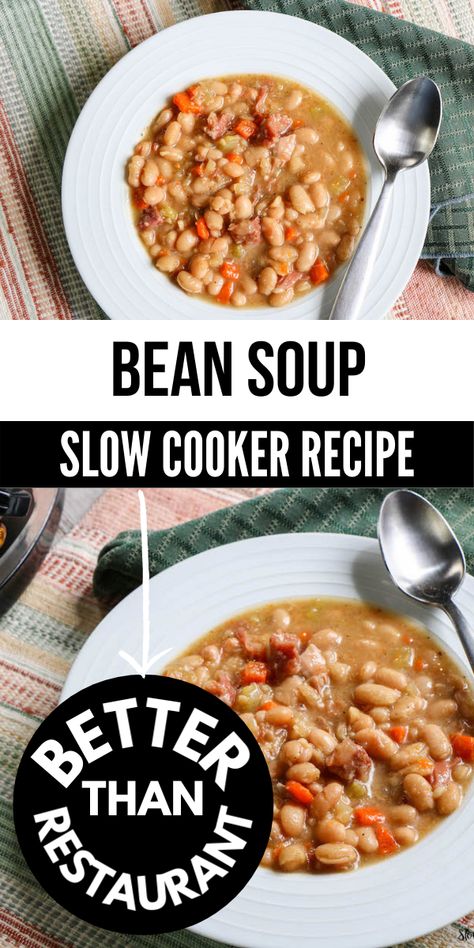 Bean Soup Crockpot Recipes, Northern Bean Soup Crockpot, Senate Bean Soup Recipe Crockpot, 9 Bean Soup Recipe Crock Pots, Bean Soup With Ham Bone Crockpot, Soup Beans On The Stove, Bean Soup In Crockpot, Crockpot Bean Soup Recipes, Navy Bean Soup Crockpot