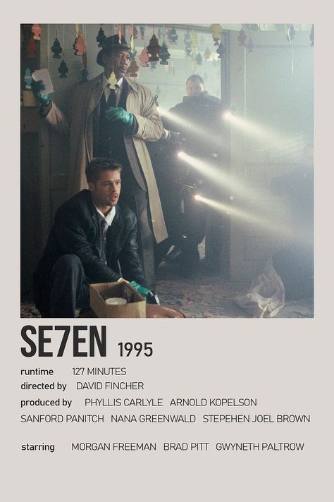 Seven Polaroid Poster, Seven Movie Poster, Fracture Movie, Minimalistic Polaroid Poster, Directed By David Fincher, Se7en 1995, Seven Movie, Detective Movies, Series List