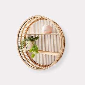 Wall Decor Wood Panel, Bedroom Tv Room, Branch Shelves, Beach Shack Interior, Round Wall Shelf, Shack Interior, Emily Room, Kmart Decor, Round Wall Shelves