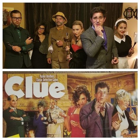 Halloween Costumes Clue Characters, Clue Couples Costume, Clue Characters Halloween Costume, Clue Character Costumes Group Halloween, Trunk Or Treat Clue Theme, Clue Group Costume, Clue Game Costumes, Clue Characters Costume, Clue Costumes Group