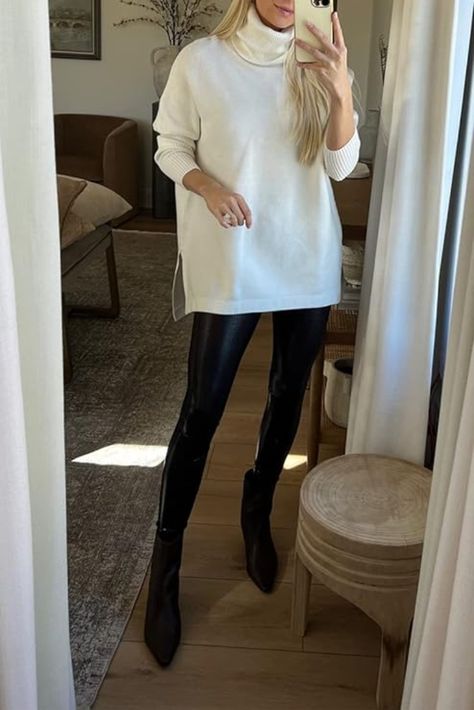 Oversized sexy and spicy turtleneck sweater for fall - with long batwing sleeves and a stylish asymmetric split-hem, this is your new fall favorite! You will wear it day and night, walking outdoors and lounging inside...Great with skirts, leggings, jeans, high heels, boots - whatever your mood. 50% Viscose, 30% Polyamide, 20% Polyester Imported Pullover, casual, comfy high-quality sweater Hand Wash Only Walking Outdoors, Tops Winter, Oversized Turtleneck Sweater, Oversized Sweaters, Fashion Mood Board, Womens Turtleneck, Heels Boots, Winter Tops, Knit Tops