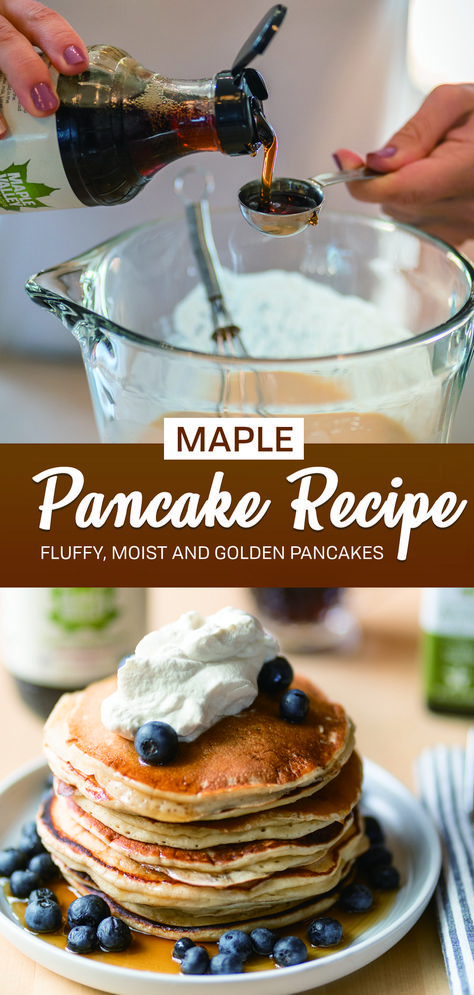 Start your day the MAPLE way with these fluffy and moist on the inside, buttery crisp on the outside PANCAKES topped with Maple Valley syrup! Try the recipe – we think they’ll be the only pancakes you’ll ever want to make. Topped with our organic, nutrient dense pure maple syrup, these flapjacks cannot be beat for breakfast, lunch, or dinner!! #nationalpancakeday #pancakeday #pancakesforbreakfast #organicpancakes #organicpancake #organicbreakfast #organicbrunch #organicrecipes #whole30 Pancakes With Maple Syrup, Organic Pancakes Recipes, Maple Flavored Pancakes, Pancakes With Syrup Inside, Maple Pancakes Recipe, Thanksgiving Breakfast Brunch, Maple Syrup Pancakes, Maple Pancakes, Organic Pancakes