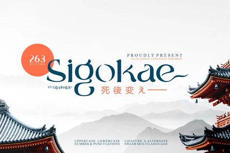 Sigokae Japanese Inspired Font is a sans serif font with a simple shape and combination of distinctive curves with a touch of creativity. The post Sigokae Japanese Inspired Font appeared first on Creativetacos. Asian Font, Japanese Letters, Japanese Theme, Background Food, 1001 Fonts, Popular Fonts, Font Generator, Font Design, Sans Serif Fonts