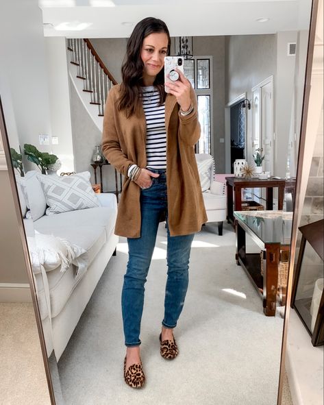 Amazon How To Style Striped Pants For Work, Leopard Loafer Outfits Women, Jeans With Leopard Shoes, Black Jeans Leopard Shoes Outfit, Leopard Print Flats Outfit, Leopard Loafers Outfit, Fall Leopard Print Leather Loafers, Leopard Sweater Outfit, Leopard Flats Outfits