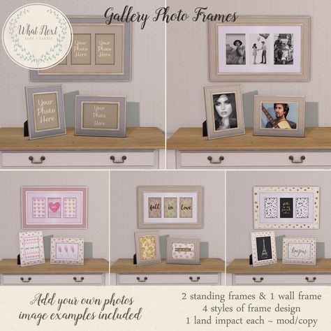 https://flic.kr/p/N4eKvr | {what next} Gallery Photo Frames for FLF | New for this week's Fifty Linden Friday at the mainstore :) Sims 4 Gallery Wall Cc, Sims 4 Frames, Sims 4 Picture Frame Cc, Sims 4 Photo Frame, Sims 4 Picture Frames, Sims 4 Photo Frame Cc, Sims 4 Cc Pictures Decoration, Sims 4 Cc Framed Picture, Sims 4 Framed Photo