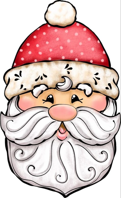 Santa Drawings, Santa Drawing, Pinterest Christmas Crafts, Watercolor Christmas Cards Diy, Santa Faces, Christmas Rocks, Christmas Drawings, Christmas Clip Art, Christmas Rock