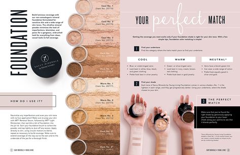 Savvy Minerals by Young Living Product Catalog on Behance Essential Oils Cats, Clean Beauty Blender, Savvy Minerals, Essential Oil Beauty, All Natural Makeup, Yl Oils, Yl Essential Oils, Mineral Makeup, Young Living Oils