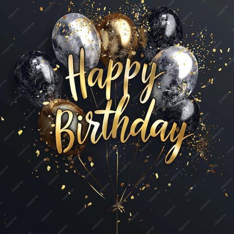 Premium Photo | A gold and black poster with the words happy birthday on it Happy Birthday To Man, Happy Birthday For A Man, Happy Birthday Funny For Him Men, Happy Birthday For Men, Happy Birthday Men, Happy Birthday Funny Images, Happy Birthday Masculine, Happy Birthday In Black, Happy Birthday Pics