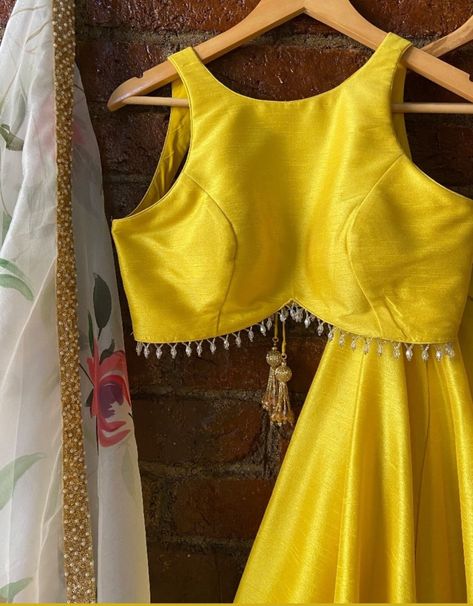 Buy Yellow Raw Silk Lehenga Set With Tassel Detailing, Paired With Ivory Painted Dupatta, Haldi Wear Speacil Flaired Lehenga Choli Online in India - Etsy Haldi Dress Design, Organza Hand Painted Dupatta, Painted Dupatta, Haldi Wear, Pearl Border, Kaftan Kurta, Haldi Dress, Raw Silk Blouse, Kurta Lehenga