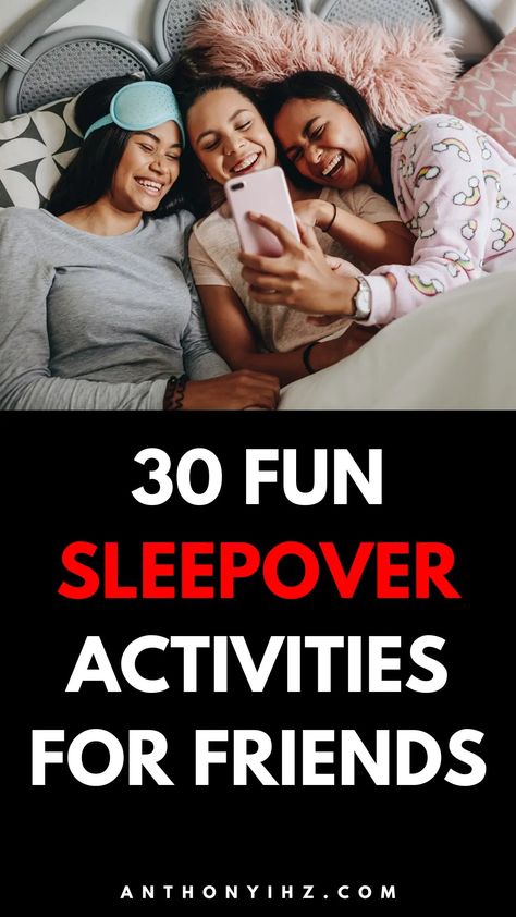 Are you looking for a list of fun things to do at a sleepover? Want to know how to have fun for free at a sleepover? Here are 30 fun things to do at a sleepover that are completely free and fun. These sleepover activities are the best things to do at a sleepover with friends, best sleepover ideas, plus the best slumber party ideas that are perfect for a night of fun, laughs, and memories Things To Do With Your Friends At A Sleepover, Sleepover Hotel Party Ideas, Late Night Activities With Friends, Fun Things To Do With Friends At Sleepovers, Women Sleepover, Best Sleepover Ideas, Slumber Party Ideas, Fun Sleepover Activities, Women Party Ideas