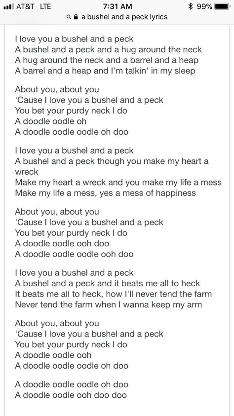 A bushel and a peck-Doris Day I Love You A Bushel And A Peck Quote, I Love You A Bushel And A Peck, Baby Lullaby Lyrics, Lullaby Lyrics, A Bushel And A Peck, Bushel And A Peck, Baby Lullabies, Scribbled Stories, Boy Music