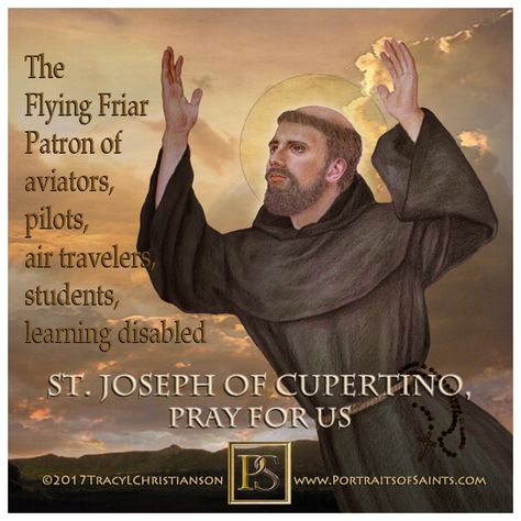 St. Joseph of Cupertino miraculously was asked at his examination, the only question he knew. Students, Pray for help w/exams St Joseph Of Cupertino, St Augustine Quotes, Happy Feast Day, Happy Feast, Special Prayers, Christian Friends, Saint Quotes, Beautiful Prayers, Saint Joseph