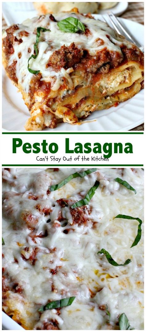 Ways To Use Ground Beef, Pesto Lasagna, Pesto Recipes, Best Lasagna Recipe, Mexican Lasagna, Christmas Meal, Chicken Lasagna, Hamburger Meat Recipes, Pesto Recipe