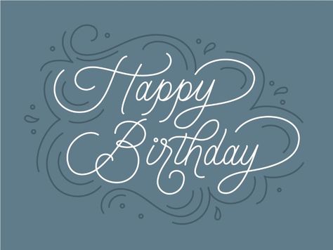 Happy Birthday Caligraphy Font Easy, Happy Birthday Word Art, Birthday Lettering Design, Happy Birthday Script, Happy Birthday Hand Lettering, Fonts To Download, Happy Birthday Calligraphy, Diy Birthday Cards, Happy Birthday Font