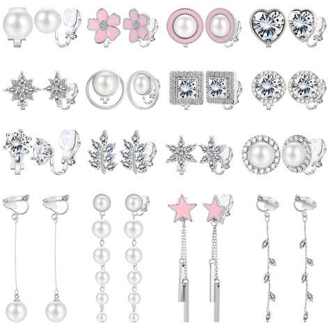 PRICES MAY VARY. What you get: You will get 16 pairs different styles clip on earrings for women, consisting of many different options, which can satisfy your different everyday dress up demands. Different clip on earrings for women has different glamour. Premium material: Our women clip on earrings made of hypoallergenic 316L stainless steel, nickel-free, lead-free, sturdy and durable. The surface is polished with excellent texture the earring look very shinny and smooth. The women earrings are Piercing Clip, Earrings Multiple, Special Gifts For Him, Love Moon, Bling Earrings, Everyday Dress, Women Earrings, Girls Earrings, Everyday Dresses