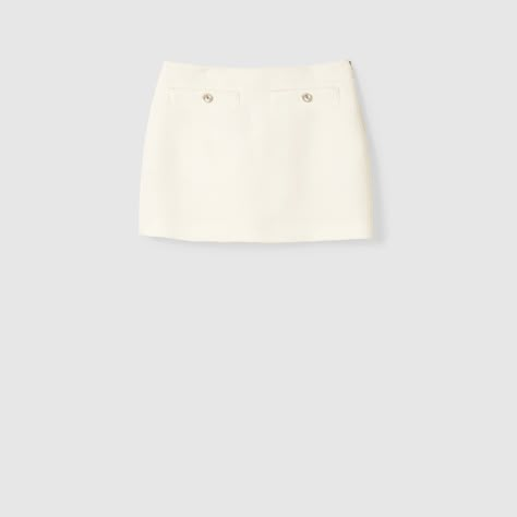 Gucci Wool bouclé mini skirt Gucci Cruise, Designer Skirt, Transitional Dressing, Clothes Brand, Total White, Total Black, Wool Skirts, Skirt Design, Mini Skirt