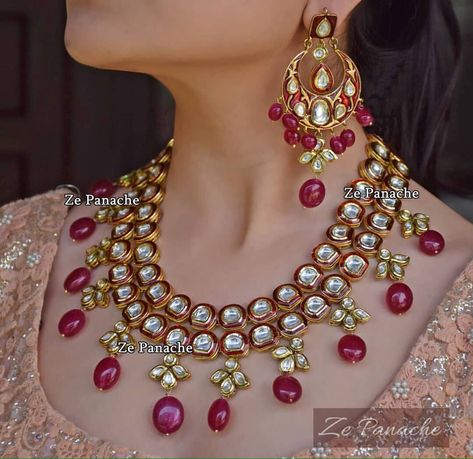 Excited to share this item from my #etsy shop: VeroniQ Trends-Designer Kundan/Polki Necklace Set very High Quality Faux Ruby Gems- D2- Bridal,Wedding.,Wedding,Engagement #jewelry #gold #birthday #artnouveau #copper #yes #earrings #bridal Red Kundan Necklace, Red Jewellery Set, Kundan Polki Necklace, Sabyasachi Designer, Designer Jewelery, Polki Necklace Set, Pearl Neck, Neck Pieces Jewelry, Silver Jewelry Accessories