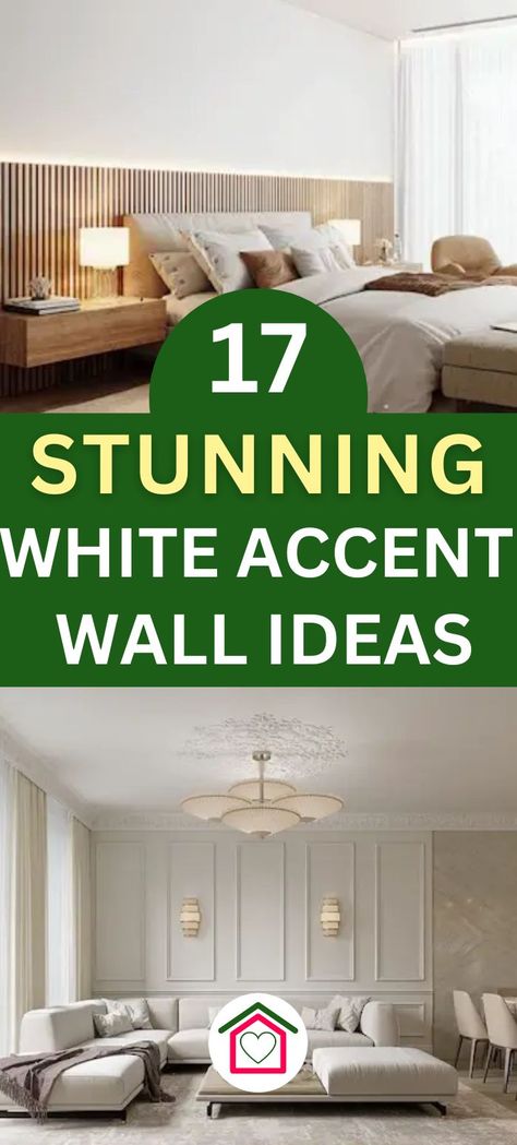 White Walls Accent Wall, Plain Walls Ideas, Boho Chic Accent Wall, Main Bedroom Accent Wall Ideas, Decorating Asymmetrical Walls, White Wood Accent Wall Bedroom, Monochromatic Accent Wall, Accent Wall For Entryway, Light Colored Accent Wall