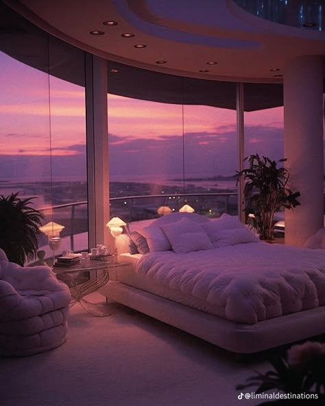 #80s #penthouse #miami Japan Luxury Apartment, Rich Bedroom, Penthouse Aesthetic, 80s Luxury, 80s Interior Design, 80s House, Nyc Penthouse, 80s Interior, Beautiful Bedroom Decor