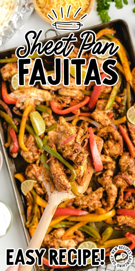 Sheet Pan Fajitas, Pan Fajitas, Sheet Pan Meals Chicken, Chicken Sheet Pan, Meals Chicken, Easy Sheet Pan Dinners, Chicken Fajita Recipe, Pan Chicken Fajitas, Sheet Pan Dinners Recipes