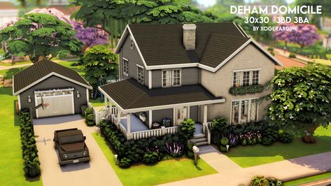 Sims4 Houses Ideas No Cc, Sims Building Ideas No Cc, Cute Sims 4 Houses No Cc, Sims Legacy House, Sims 4 Custom Houses, 30 X 20 House Plans Sims 4, Sims4 No Cc House, Sims 3 Family House, 4 Bedroom House Sims 4