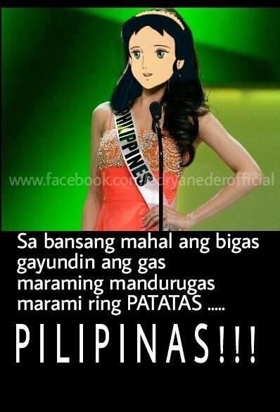 Jokes about country's introductions on beauty pageant has already been steadily used for quite sometime. For several years it has been used as text or verbal jokes most often utilized by impersonat... Beauty Pageant Quotes, Jokes Tagalog Filipino Funny, Lab Quotes, Pinoy Jokes Tagalog, Pageant Quotes, Stalker Quotes, Pinoy Jokes, Bisaya Quotes, Memes Pinoy