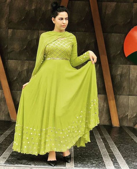 Green Gown Indian, Parrot Green Suits Women Indian, Green Suits Women Indian, Suits Women Indian, Green Suits, Gown Indian, Designer Anarkali Dresses, Desi Dress, Choli Dress