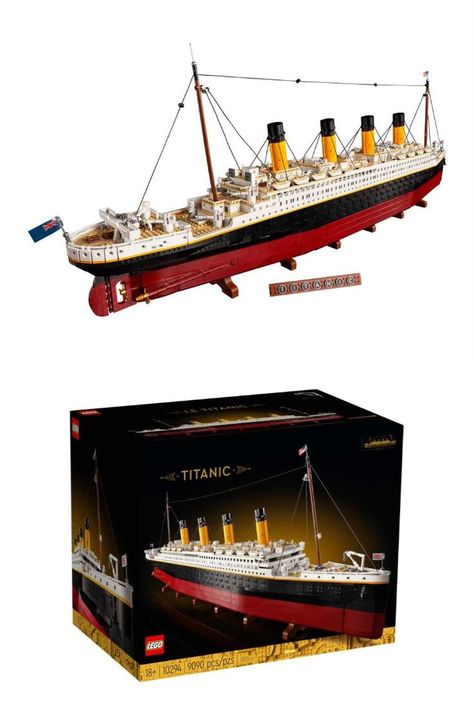 Bring the behemoth queen of the sea to life with LEGO’s most impressive set yet! With 9,090 LEGO pieces, the LEGO Titanic, designed by Mike Psiaki, is one of the longest and largest LEGO models ever created, providing a fully immersive construction experience for both LEGO fans and aspiring historians. The Titanic was famed for its unrivalled grandeur, which has been properly represented in the set. Click on the photo to learn more😉 Titanic Lego Set, One Piece Lego, Cool Lego Sets, Big Lego Sets, Queen Of The Sea, Bus Advertising, Lego Titanic, Best Lego Sets, Lower Decks