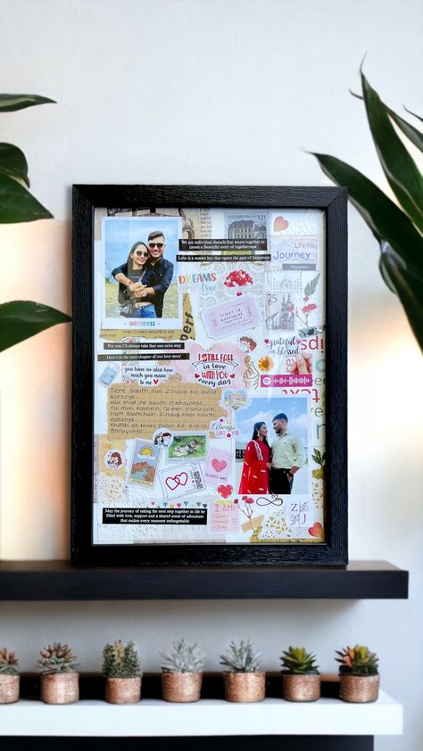 Beautiful couple vintage journal frame - a charming way to showcase your love story. Vintage-inspired design with intricate details and a distressed finish. Perfect for capturing and preserving cherished memories✨❤️ #Vintagejournalframe #Giftideas #amarcrafts Couple Photo Frame Ideas, Vintage Glass Frame, Journal Frame, Dream Person, Laura Vanderkam, Scrapbook Frame, Couple Vintage, Framing Ideas, Scrapbook Frames