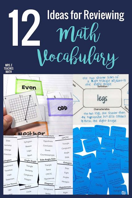 Math vocabulary practice is so important for students! These ideas for activities and games will help you find fun and engaging ways to practice with your students. Math Vocabulary Activities, Middle School Math Lesson Plans, High School Math Lesson Plans, Math Review Activities, Geometry Vocabulary, Math Quiz, Math Review Game, Teaching Vocabulary, Math Writing