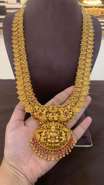 Kaasu Mala Gold Haram, Kasulaperu Jewellery, Kaasu Mala, Kasu Malai, Kasula Haram, Kasula Peru, Nakshi Jewellery, Necklace Set Indian Bridal Jewelry, Pretty Gold Necklaces