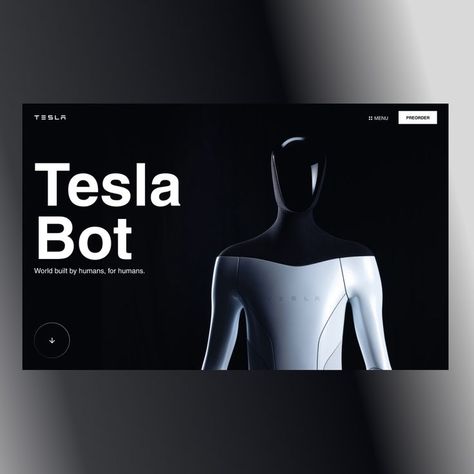 Our fresh concept features website design devoted to the robotics and AI, inspired by Tesla Bot. Elegance and minimalism of the layout is amplified with the black & white colors, clean robot render, and elegant typography to make it beautiful and impressive. Stay tuned! Features Website Design, Tesla Bot, Elegant Typography, White Colors, Robotics, Tesla, Stay Tuned, Creative Professional, The Black