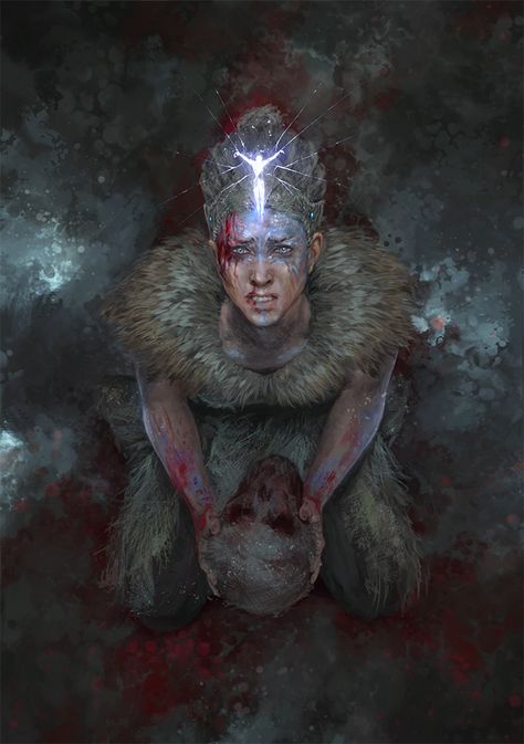 Senua's Sacrifice by cyberaeon Hellblade Art, Senua Hellblade, Senuas Sacrifice, Artemis Goddess, Dark Souls Art, Celtic Culture, Games Art, Dark Tattoo, Soul Art