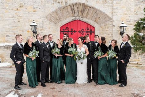 Groom Suit Green, Tuxedo Groomsmen, Hunter Green Wedding, Winter Wedding Bridesmaids, Emerald Green Bridesmaid Dresses, Dark Green Wedding, Dark Green Bridesmaid Dress, Velvet Bridesmaid, Winter Bridesmaids