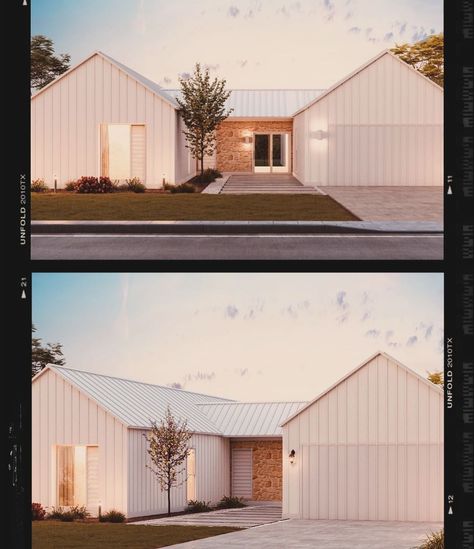 Another one of our exclusive barn inspired pavilion homes on the way. . . . . . #architecture #design #interiordesign #art… | Instagram White Exterior Houses, Tiny House Exterior, Farmhouse Exterior Design, House Cladding, Love Luxury, Backyard Sheds, Gate House, House Siding, Exterior Cladding