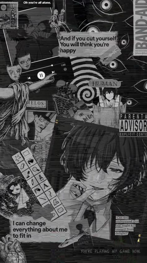 Comp submission for @meeksneedssleep i don’t know why I always end up doing Dazai. But it turned out cool lmao #dazai #bungostraydogs Dazai Wallpaper, Bungou Stray Dogs Wallpaper, Anime Lock Screen, Black And White Photo Wall, Playing Cards Design, Dazai Bungou Stray Dogs, Anime Wallpaper Phone, Anime Accessories, Cool Anime Wallpapers