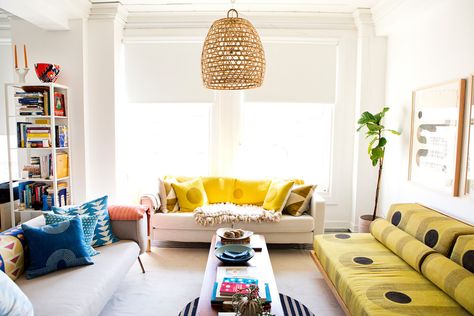 Peek Inside This Textile Company’s Colorful LA Studio Famous Interior Designers, Yellow Room, Yellow Decor, Textile Company, Pattern And Texture, Exclusive Home, Living Room Tv Wall, Interior Design Companies, Decorating Home