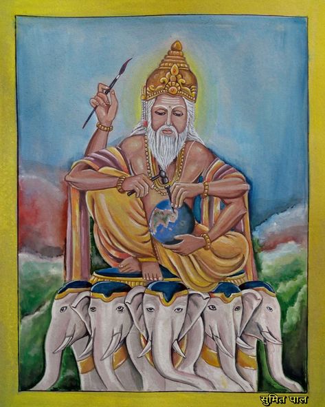 Vishwakarma bhagwan Vishwakarma Drawing, Bhagwan Painting, Oil Pastel Colours, Shiva Painting, Architecture Drawing Art, Lord Shiva Painting, Hindu God, Pastel Colours, Sketch Art