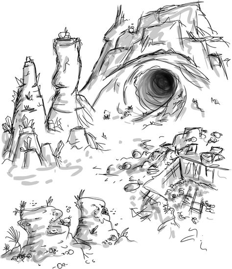 Cave inspiration Cave Drawing Reference, Cave Sketch, Cave Illustration, Cave Drawing, Map Sketch, Isometric Map, Cave Drawings, Forest Drawing, Dungeons And Dragons Art