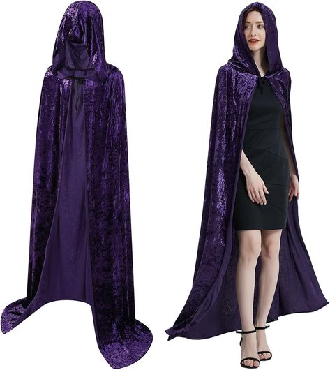 Amazon.com: LUCHENGYI Halloween Cloak Velvet Cape Vampire Shiny Deluxe Witch Cosplay Robe Women Costume Purple : Clothing, Shoes & Jewelry Witch Cape, Halloween Cloak, Purple Clothing, Wizard Costume, Witch Cosplay, Robe Women, Velvet Cape, Women Costume, Hooded Cloak