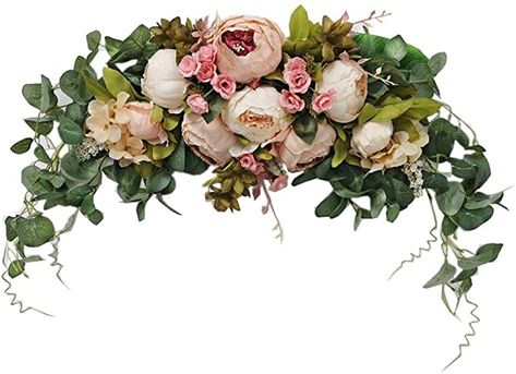 H&S BRIDAL Wedding Arch Flowers, 30 Inch Rustic Artificial Floral Swag for Door Lintel, Green Leaves Rose Peony Sunflowers Table Centerpieces Home Decoration: Artificial & Dried Flora: Amazon.com.au Peony Flower Meaning, Sunflower Table Centerpieces, Flower Swag, Flowers Peony, Artificial Peony, Fall Floral Arrangements, Wedding Arch Flowers, Arch Flowers, Artificial Peonies