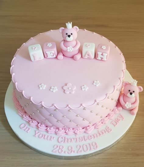 Girls christening cake with fondant teddys Christening Cake Girl, Pink Christening Cake, Christening Cake Girls, Cake With Fondant, Christening Cakes, Cake Girl, Baptism Cake, Christening Cake, Girl Christening