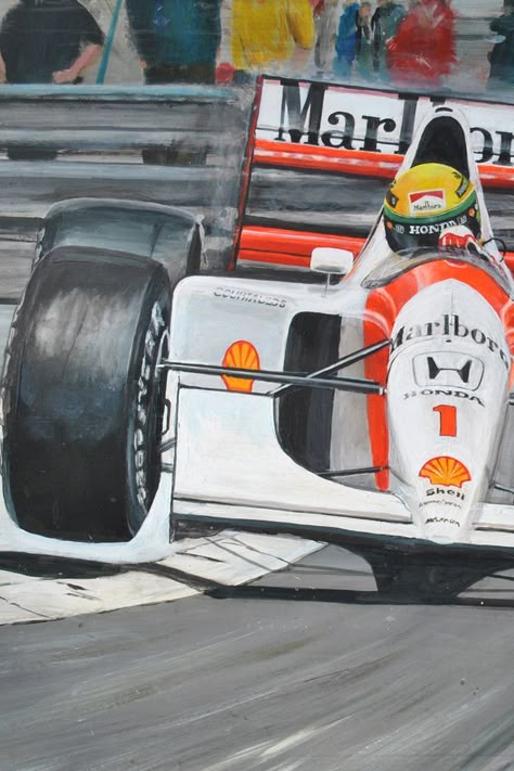 Senna won at Monaco in 1987,1989,1990,1991,1992 and 1993. Check out my shop from the link below Aryton Senna, Indy Car Racing, F1 Art, Gifts For Hubby, F1 Poster, Tinta China, Car Drawings, Indy Cars, Art Inspiration Painting