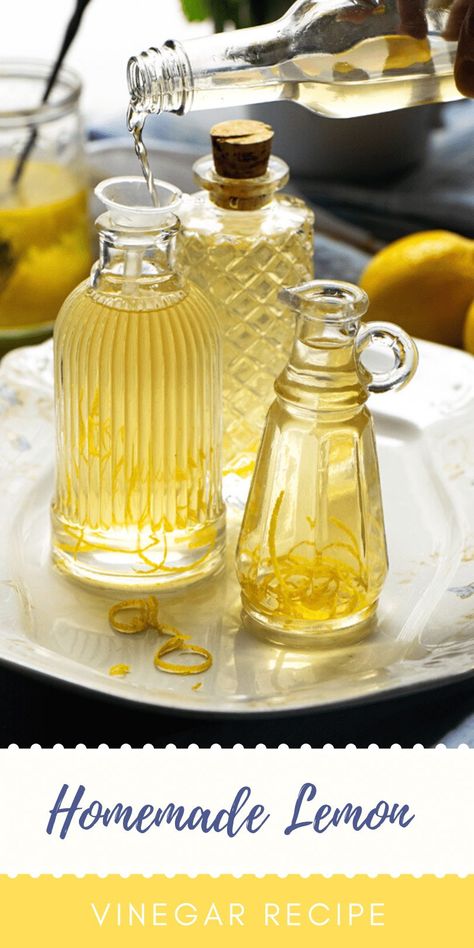 Homemade Acv, Diy Vinegar, Herbal Vinegar, Balsamic Vinegar Recipes, Flavored Vinegars, Infused Vinegars, Lemon Vinegar, Meal Inspiration, Condiment Recipes