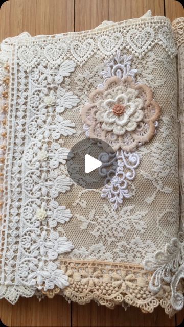 Paper & Lace on Instagram Paper Lace, Journal 3, Fabric Collage, Fabric Book, Junk Journals, Collage, Lace, Fabric, Instagram