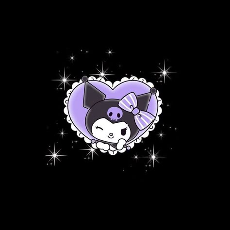 Kuromi Icon, Black And Purple, Purple, Black