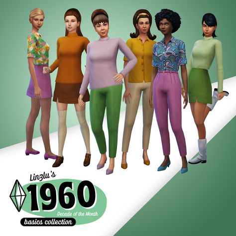 Sims 4 1960s Cc, Sims 4 1960s, Sims 4 Retro, Flares Outfit, Ultimate Decades Challenge, Sims 4 Historical Cc, Sims 4 Historical, Sims 4 Decades Challenge, Sims Medieval